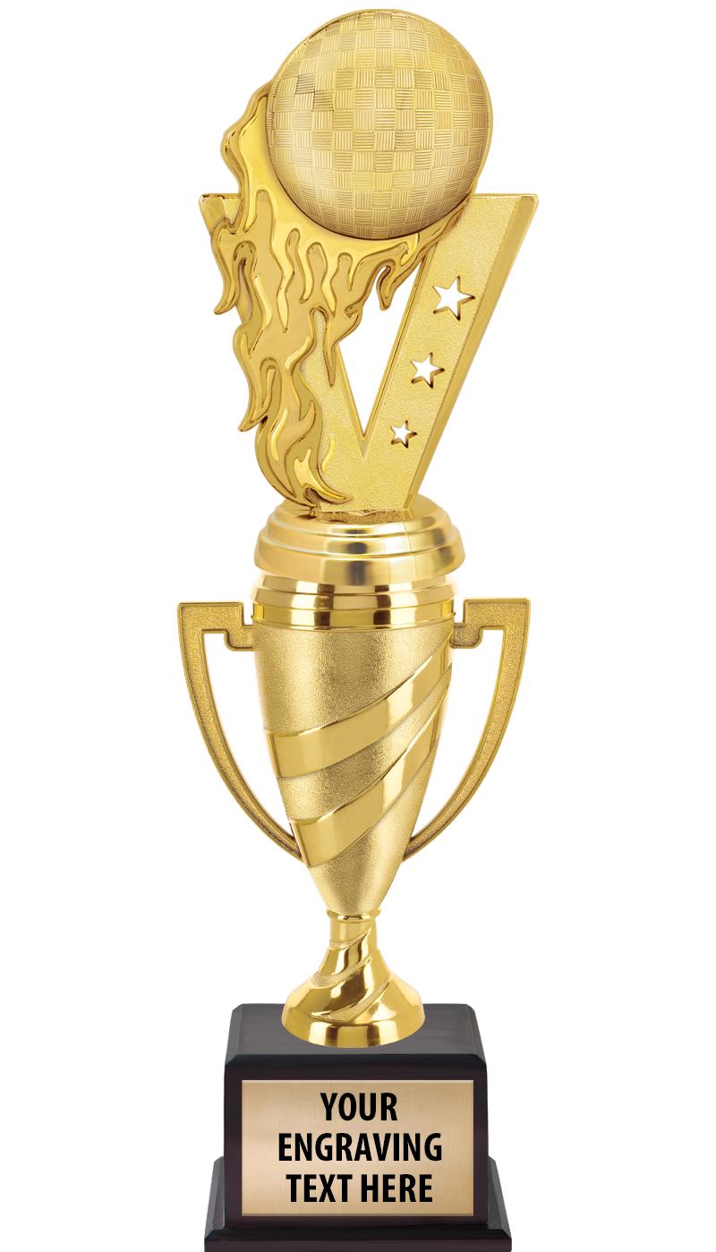 13"SWIRL CUP WOOD BS W FIG TRP