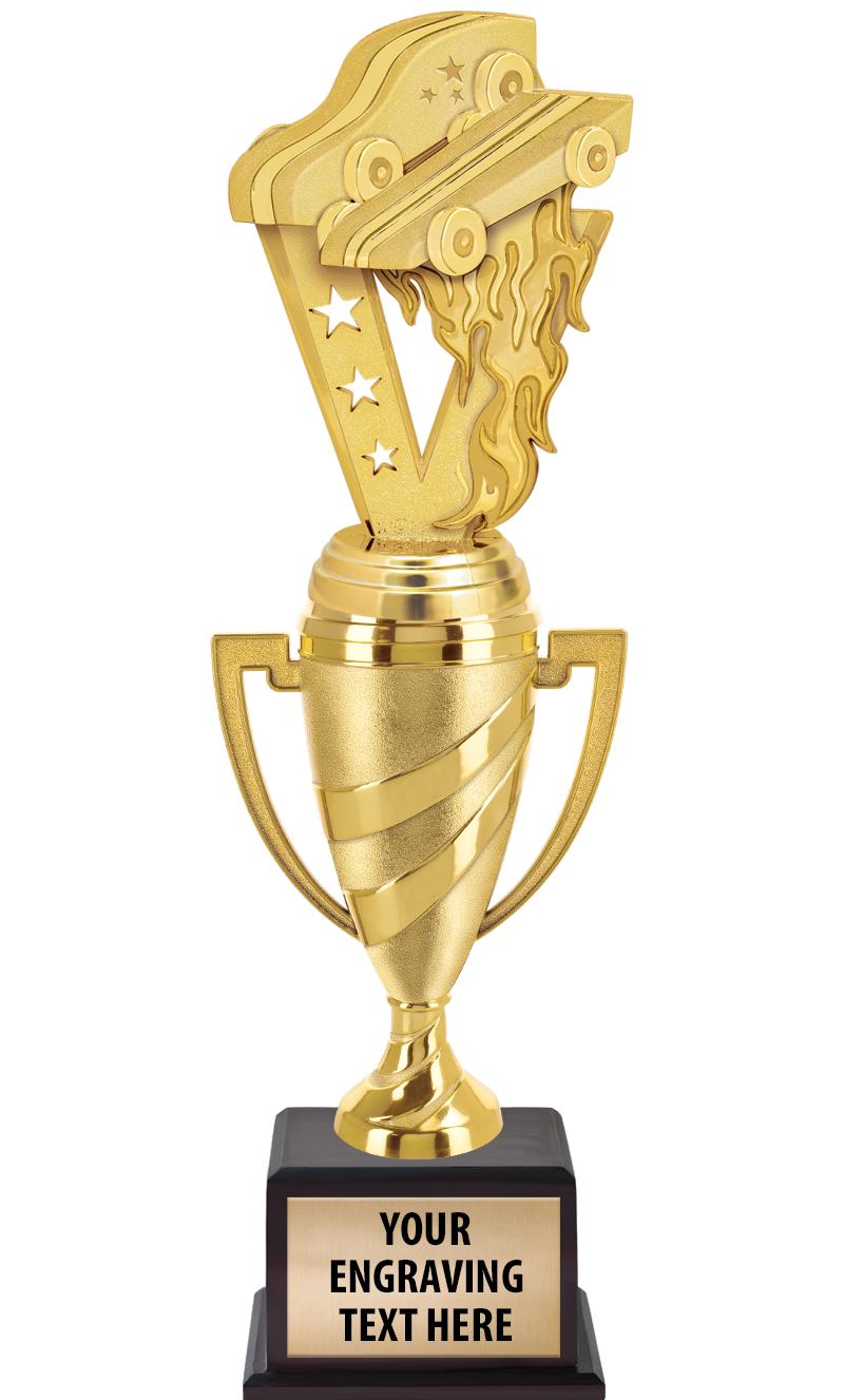 13"SWIRL CUP WOOD BS W FIG TRP