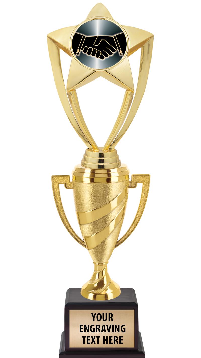 13"SWIRL CUP WOOD BS W FIG TRP