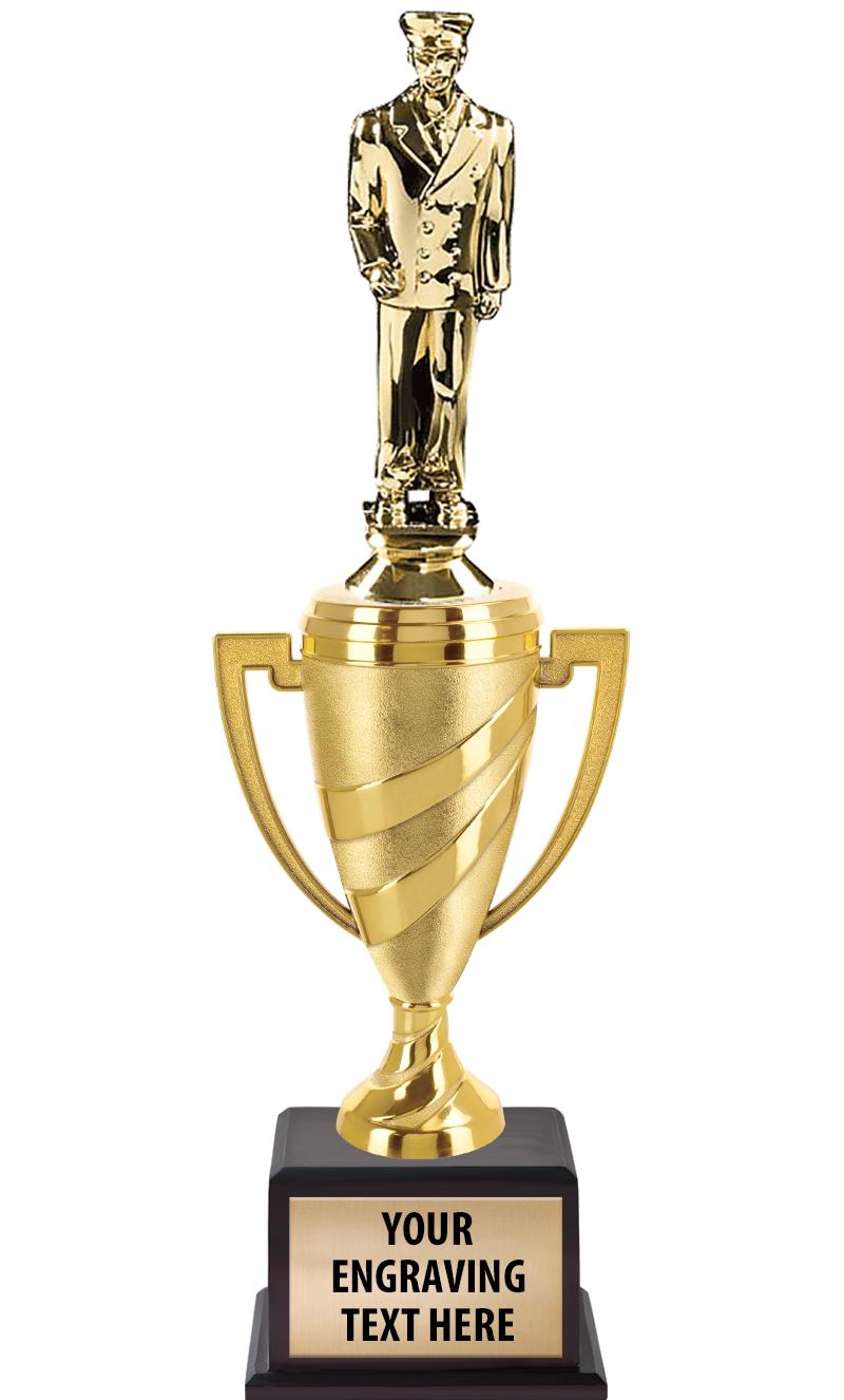 13"SWIRL CUP WOOD BS W FIG TRP