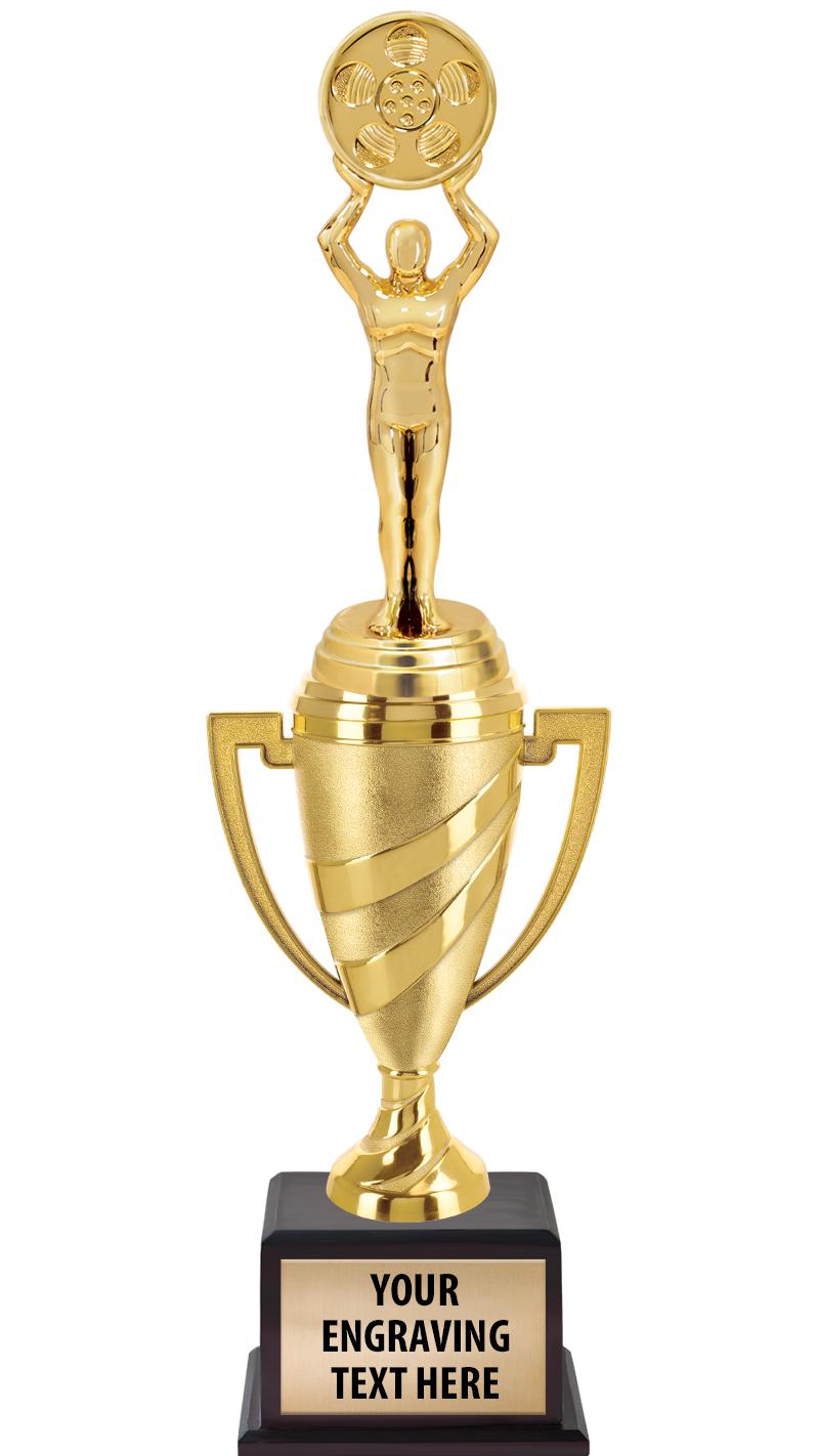 13"SWIRL CUP WOOD BS W FIG TRP