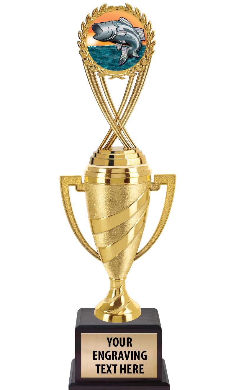 13"SWIRL CUP WOOD BS W FIG TRP