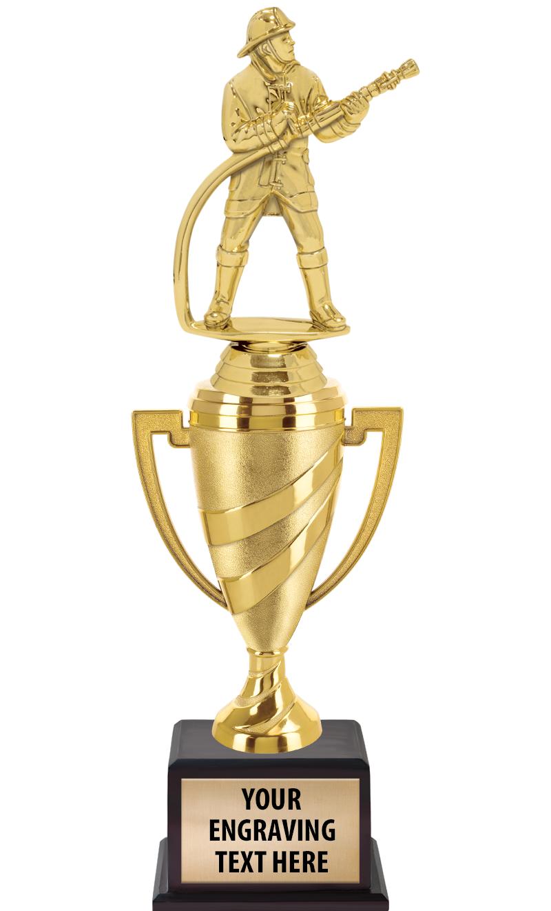 13"SWIRL CUP WOOD BS W FIG TRP