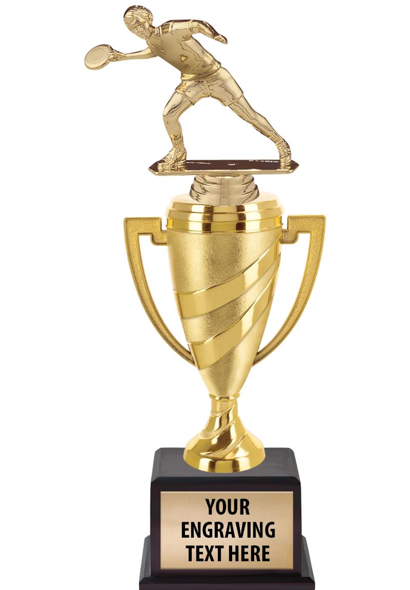 13"SWIRL CUP WOOD BS W FIG TRP