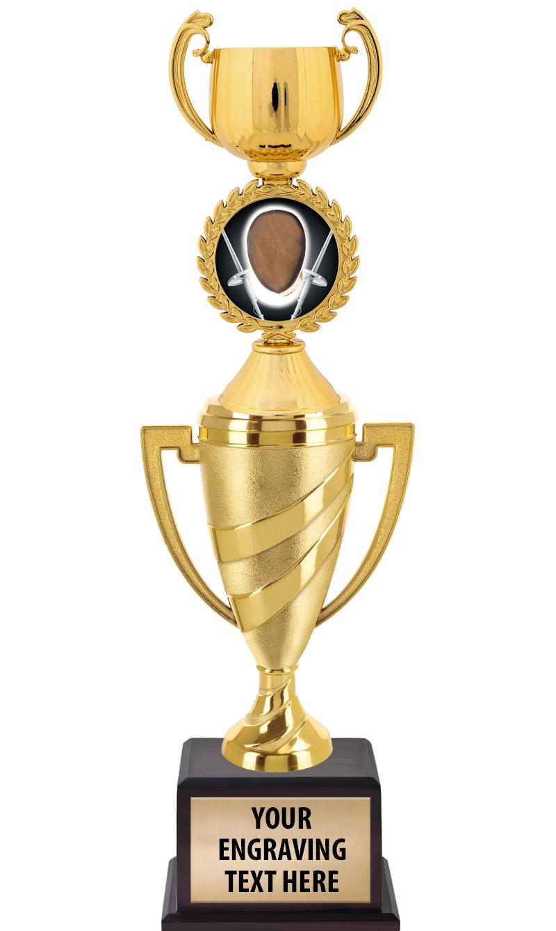 13"SWIRL CUP WOOD BS W FIG TRP