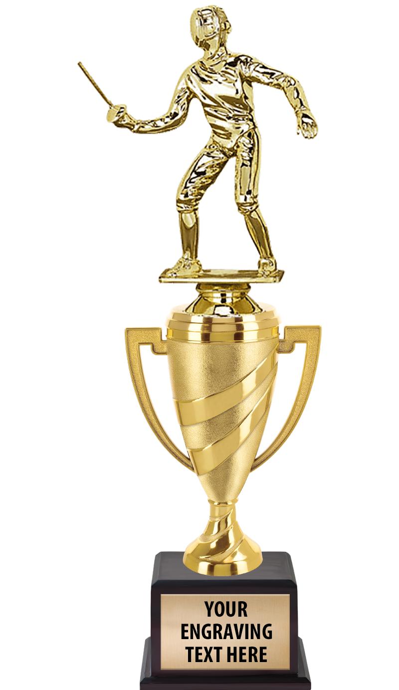 13"SWIRL CUP WOOD BS W FIG TRP