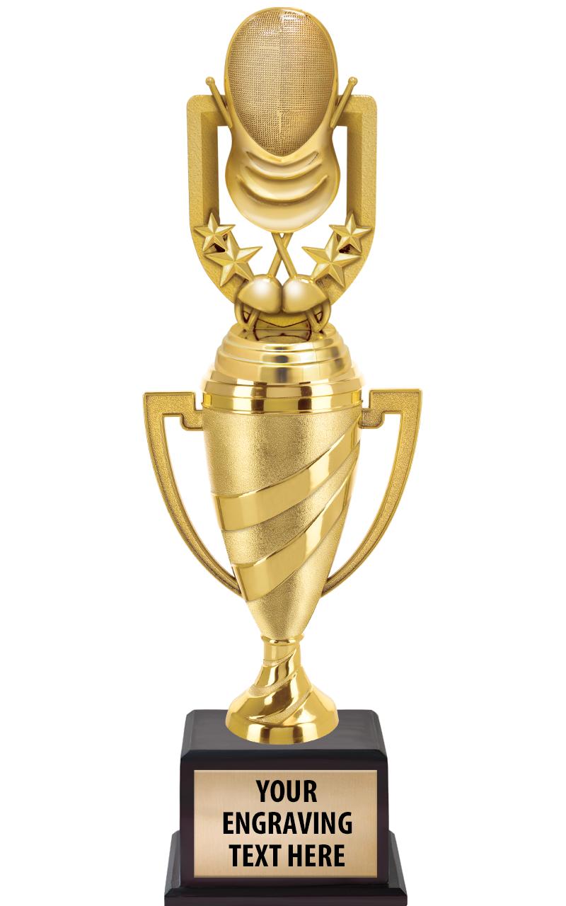 13"SWIRL CUP WOOD BS W FIG TRP