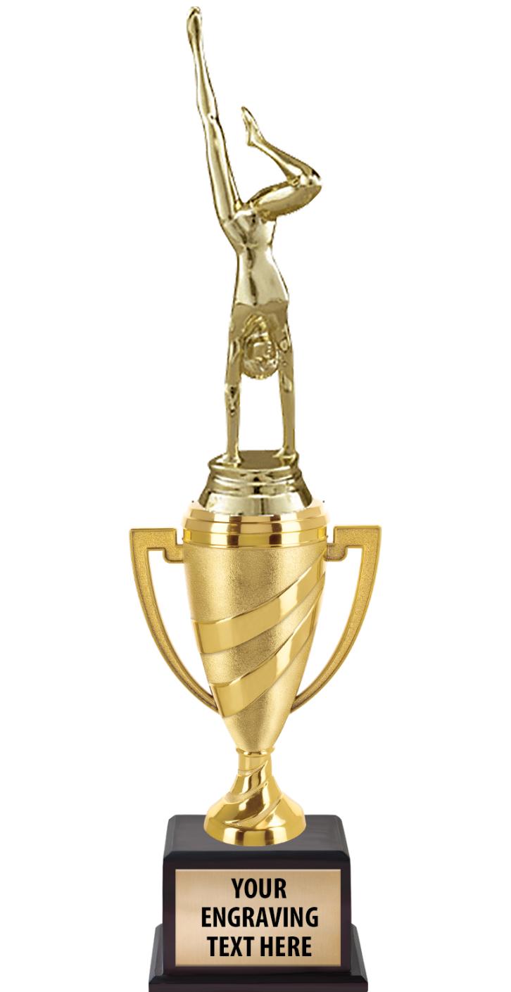 13"SWIRL CUP WOOD BS W FIG TRP