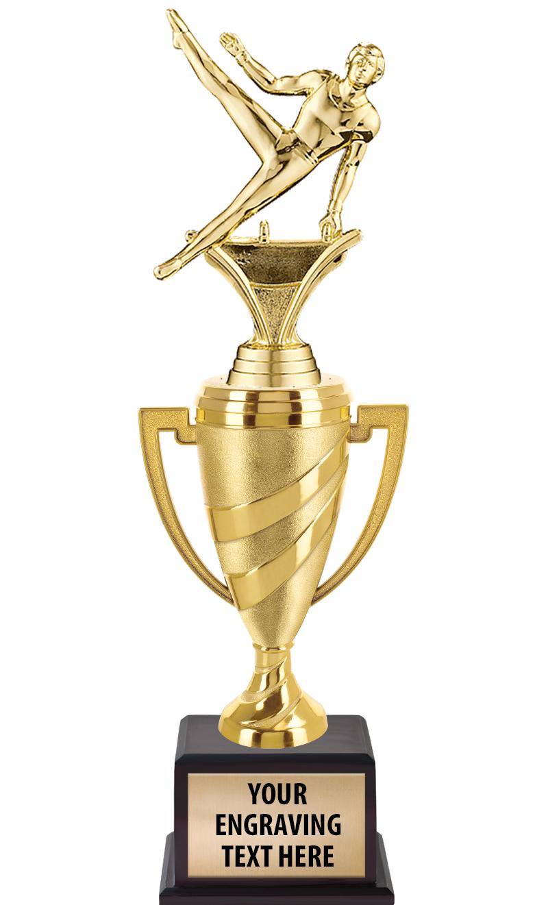 13"SWIRL CUP WOOD BS W FIG TRP