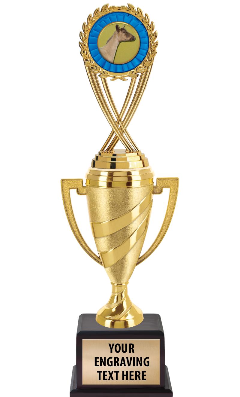 13"SWIRL CUP WOOD BS W FIG TRP