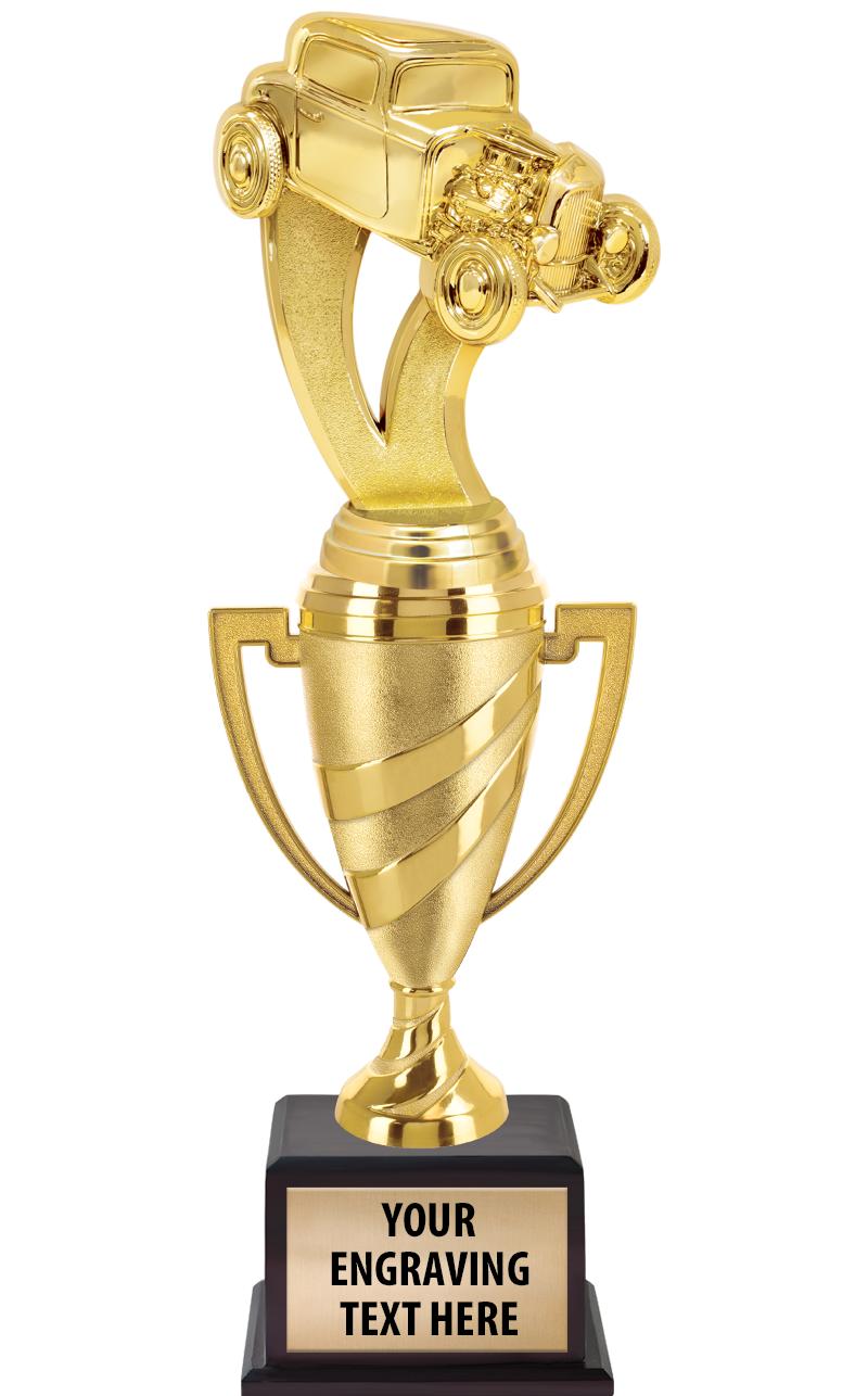 13"SWIRL CUP WOOD BS W FIG TRP