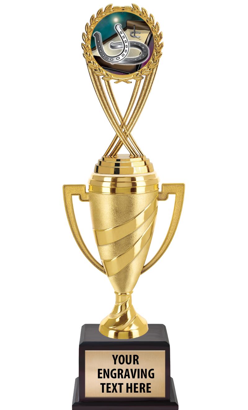 13"SWIRL CUP WOOD BS W FIG TRP