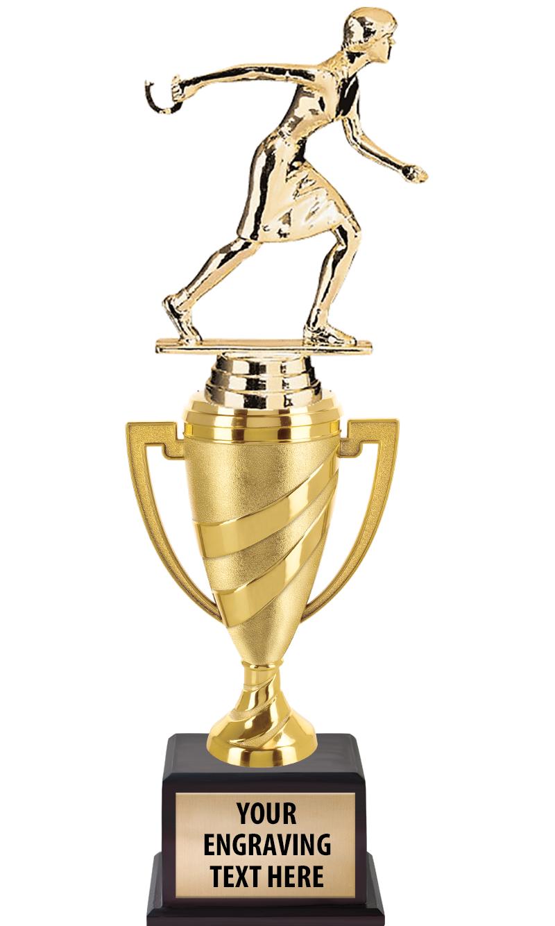 13"SWIRL CUP WOOD BS W FIG TRP