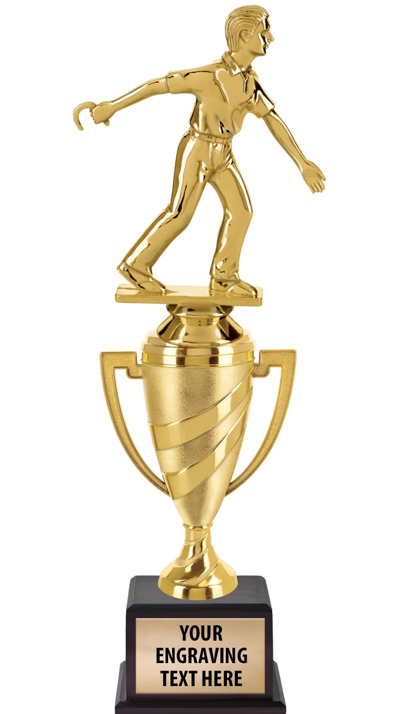 13"SWIRL CUP WOOD BS W FIG TRP