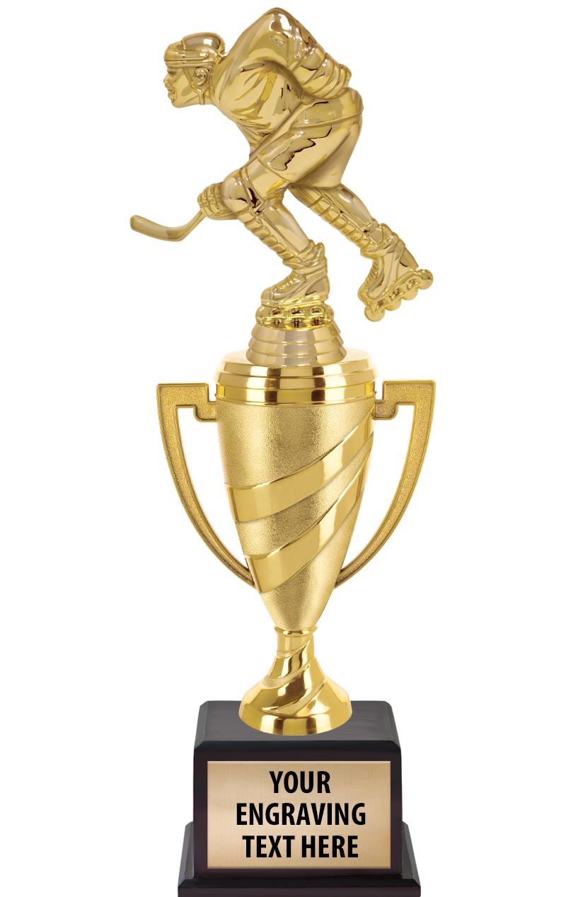 13"SWIRL CUP WOOD BS W FIG TRP