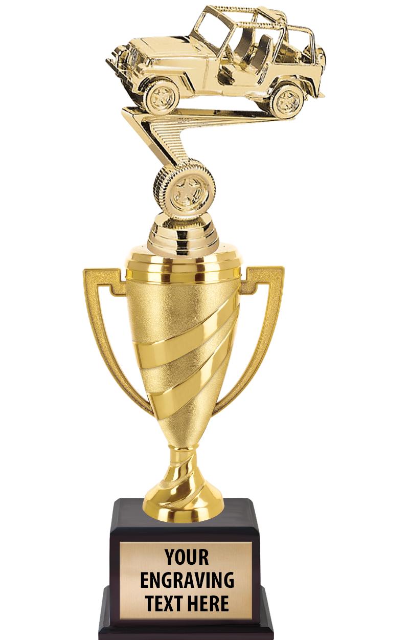 13"SWIRL CUP WOOD BS W FIG TRP