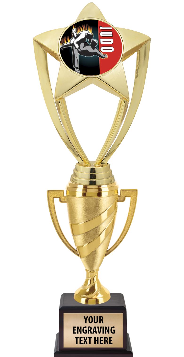 13"SWIRL CUP WOOD BS W FIG TRP