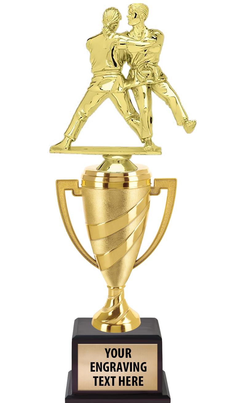 13"SWIRL CUP WOOD BS W FIG TRP