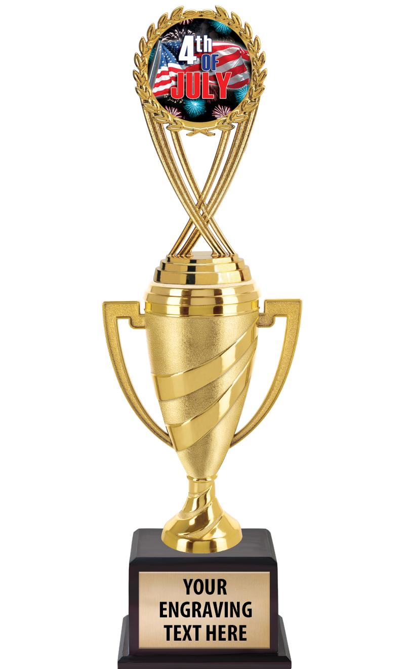 13"SWIRL CUP WOOD BS W FIG TRP