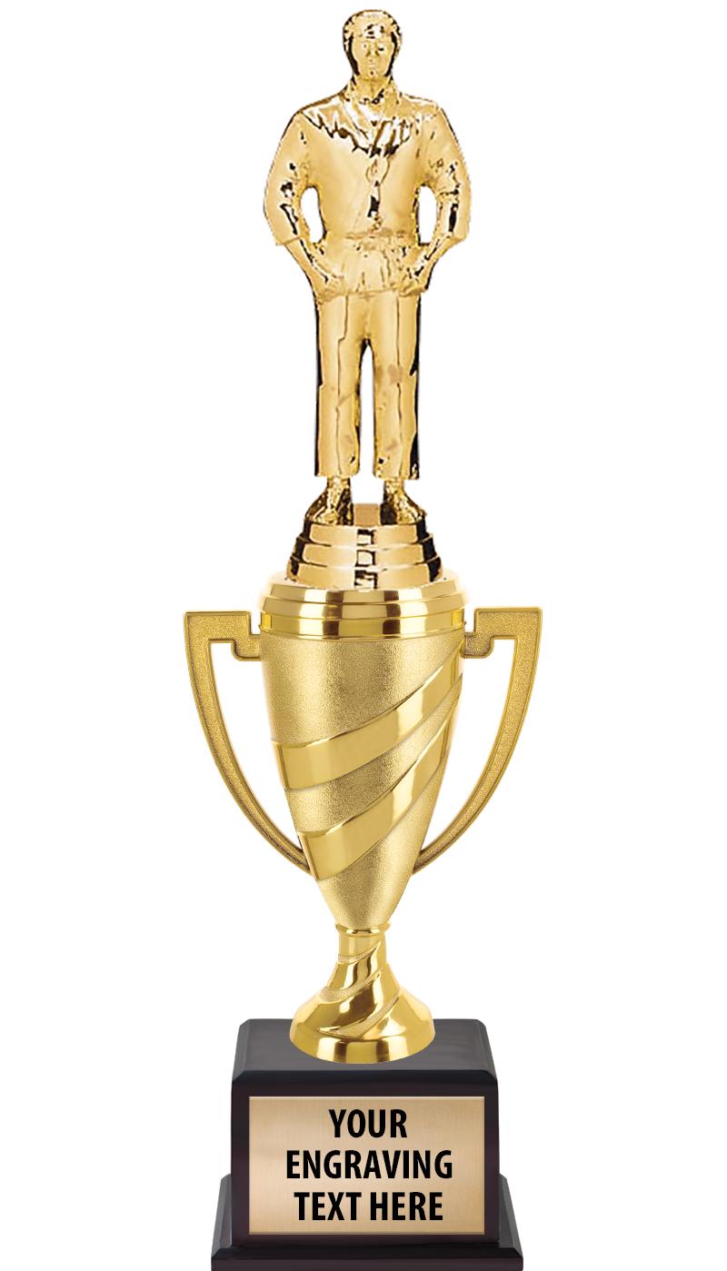 13"SWIRL CUP WOOD BS W FIG TRP