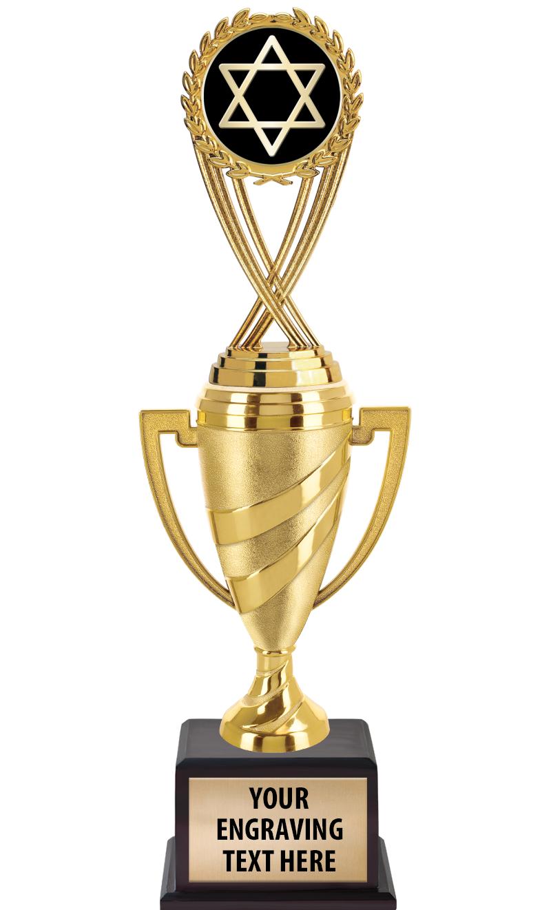 13"SWIRL CUP WOOD BS W FIG TRP