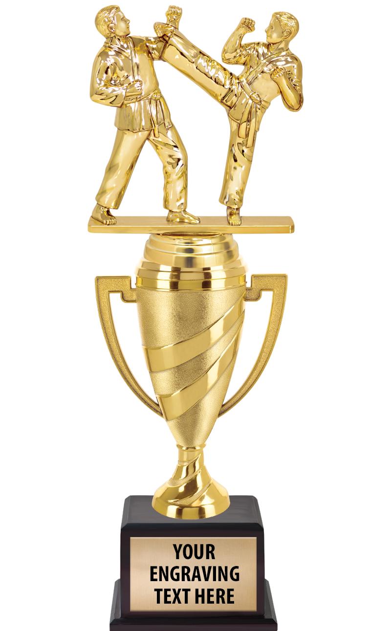 13"SWIRL CUP WOOD BS W FIG TRP