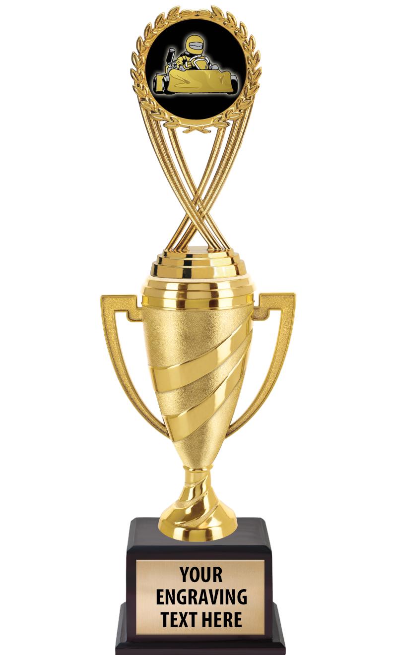 13"SWIRL CUP WOOD BS W FIG TRP