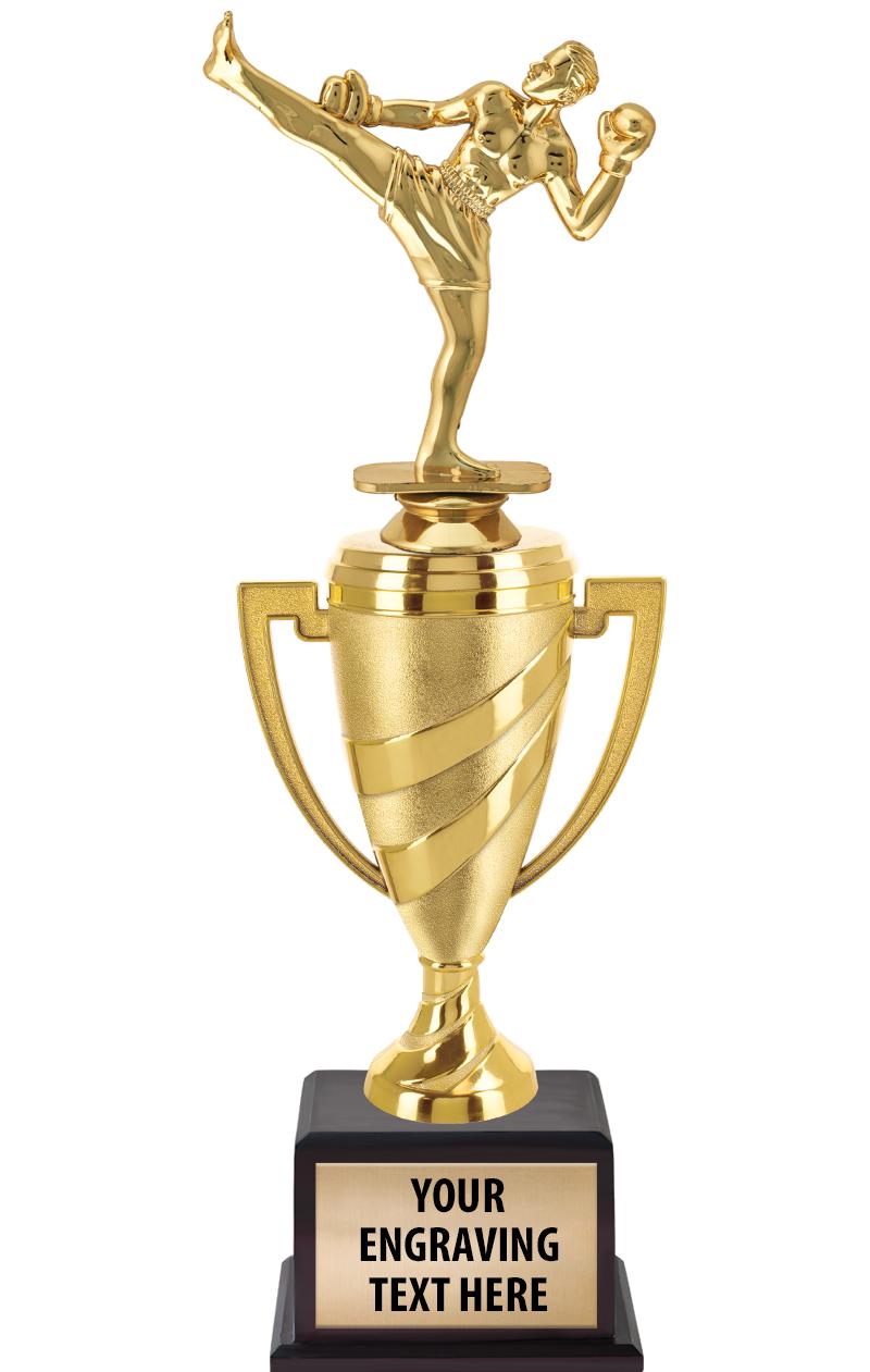 13"SWIRL CUP WOOD BS W FIG TRP