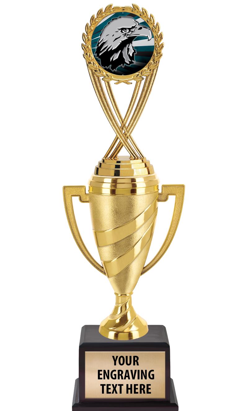 13"SWIRL CUP WOOD BS W FIG TRP