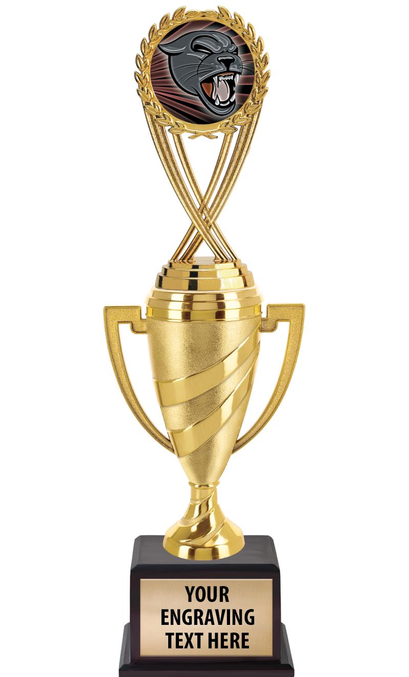 13"SWIRL CUP WOOD BS W FIG TRP