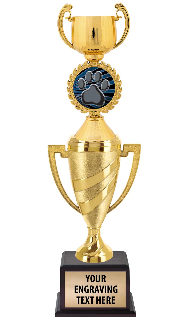 13"SWIRL CUP WOOD BS W FIG TRP