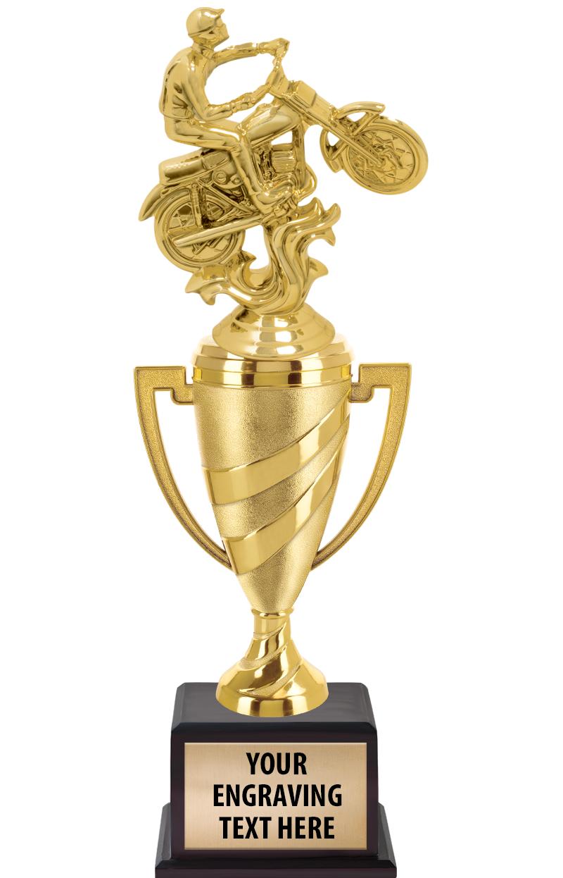 13"SWIRL CUP WOOD BS W FIG TRP