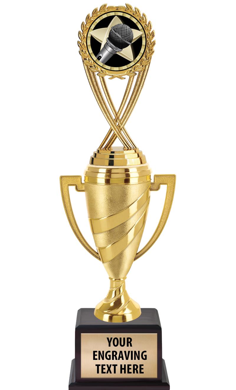 13"SWIRL CUP WOOD BS W FIG TRP