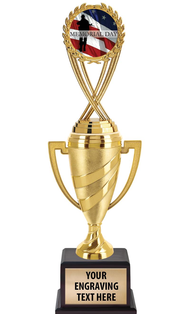 13"SWIRL CUP WOOD BS W FIG TRP