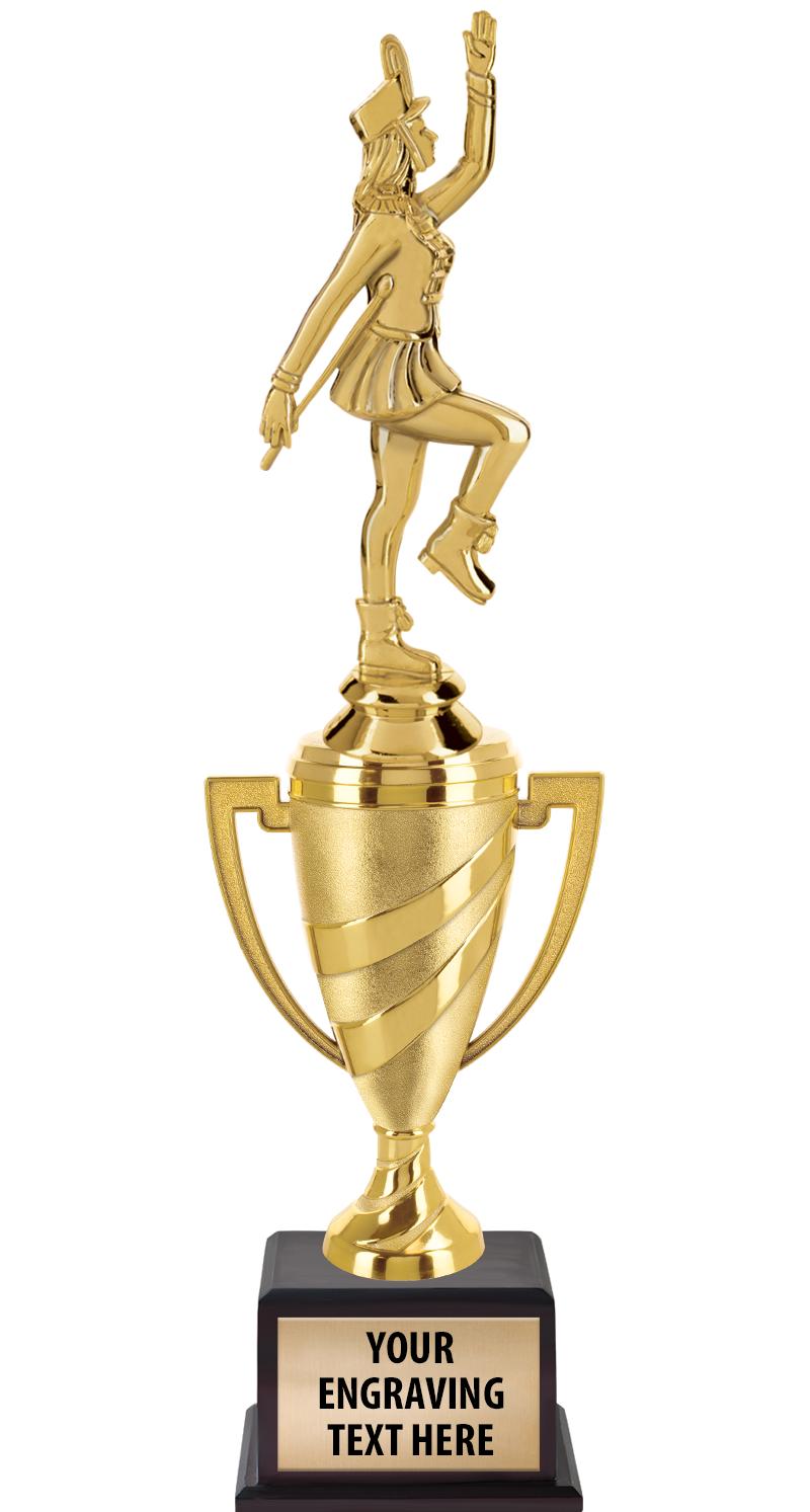 13"SWIRL CUP WOOD BS W FIG TRP