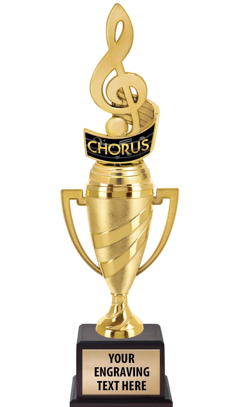 13"SWIRL CUP WOOD BS W FIG TRP