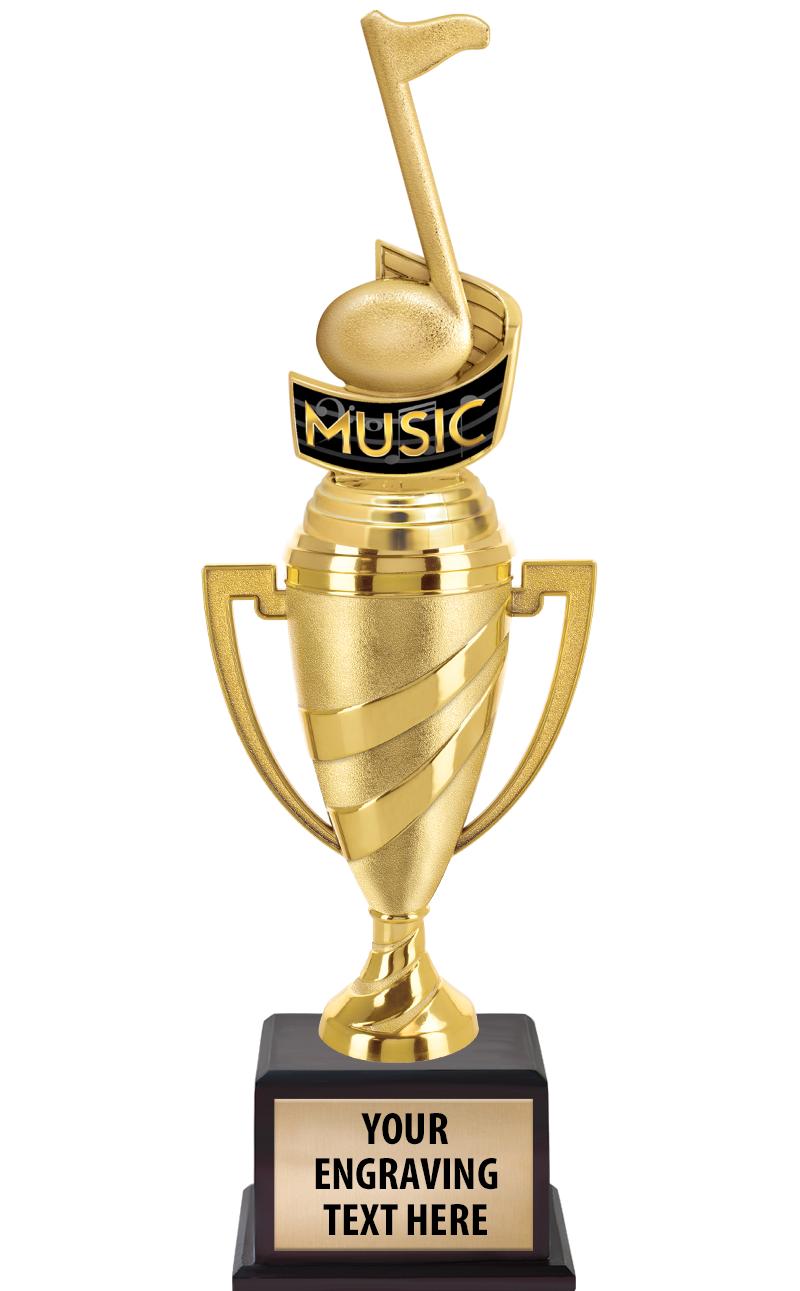 13"SWIRL CUP WOOD BS W FIG TRP