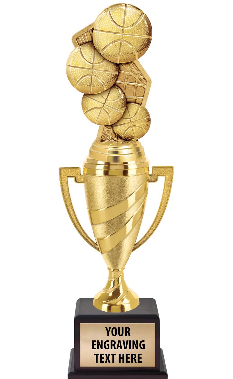 13"SWIRL CUP WOOD BS W FIG TRP