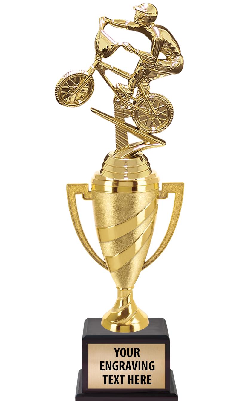 13"SWIRL CUP WOOD BS W FIG TRP