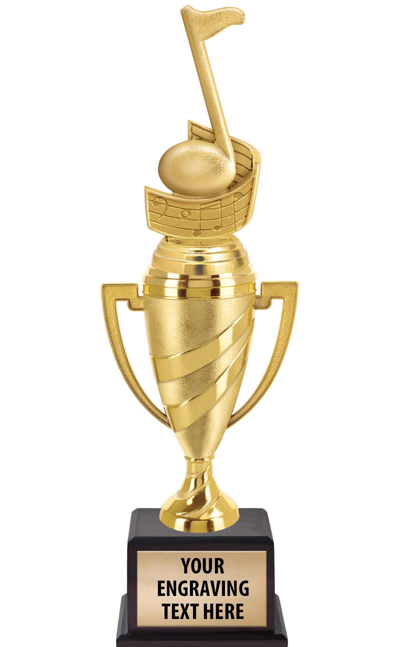 13"SWIRL CUP WOOD BS W FIG TRP