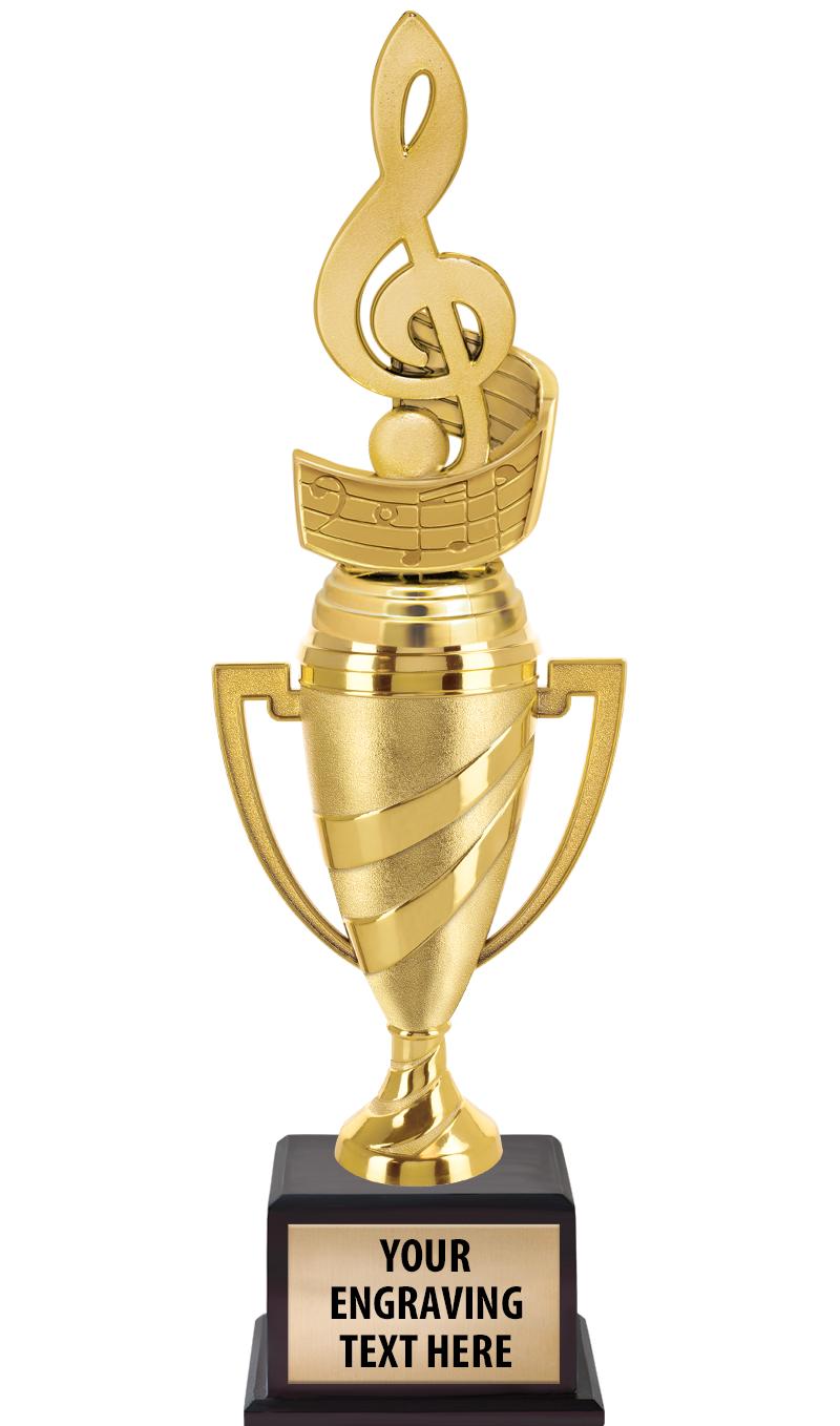 13"SWIRL CUP WOOD BS W FIG TRP