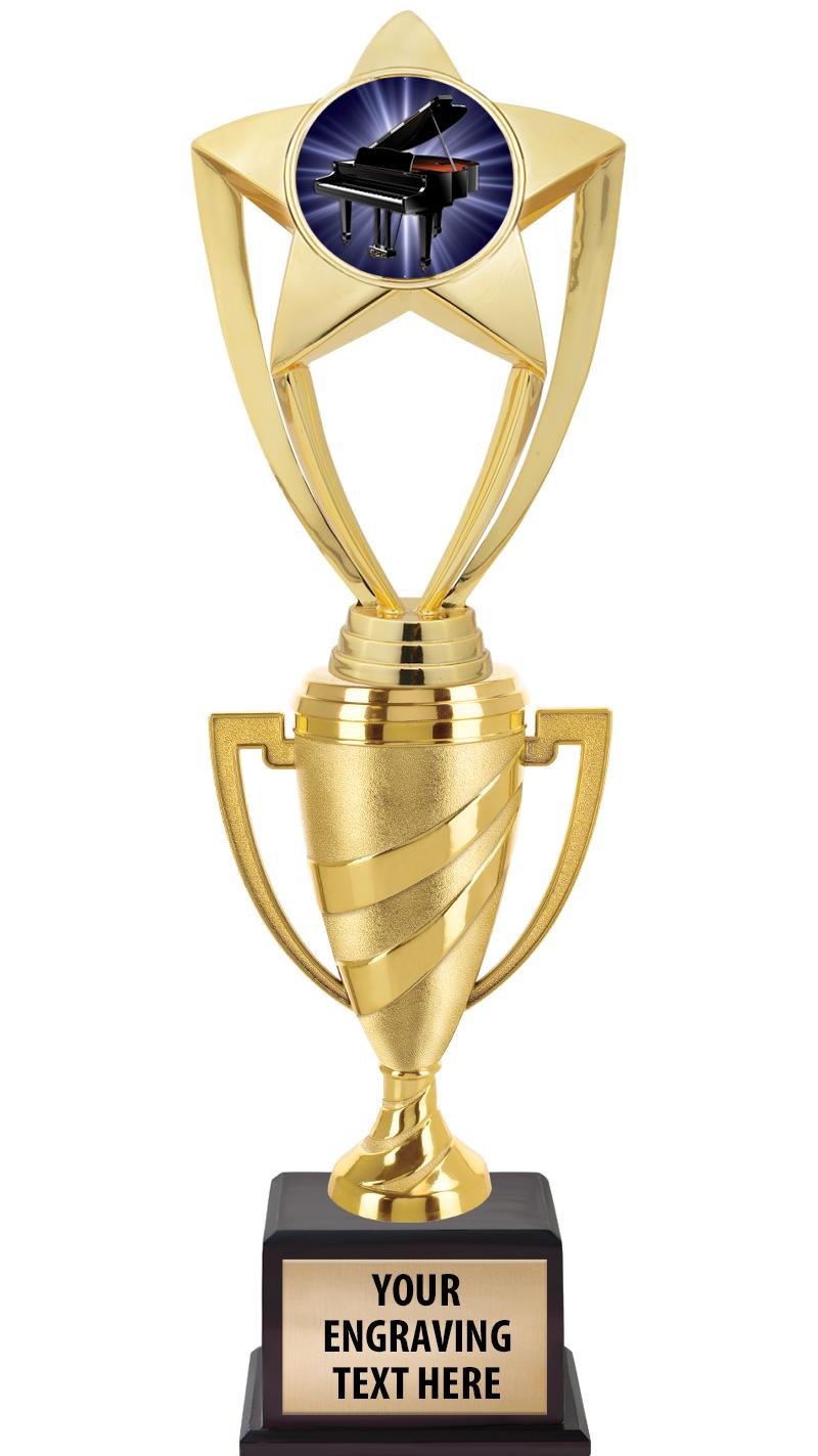 13"SWIRL CUP WOOD BS W FIG TRP