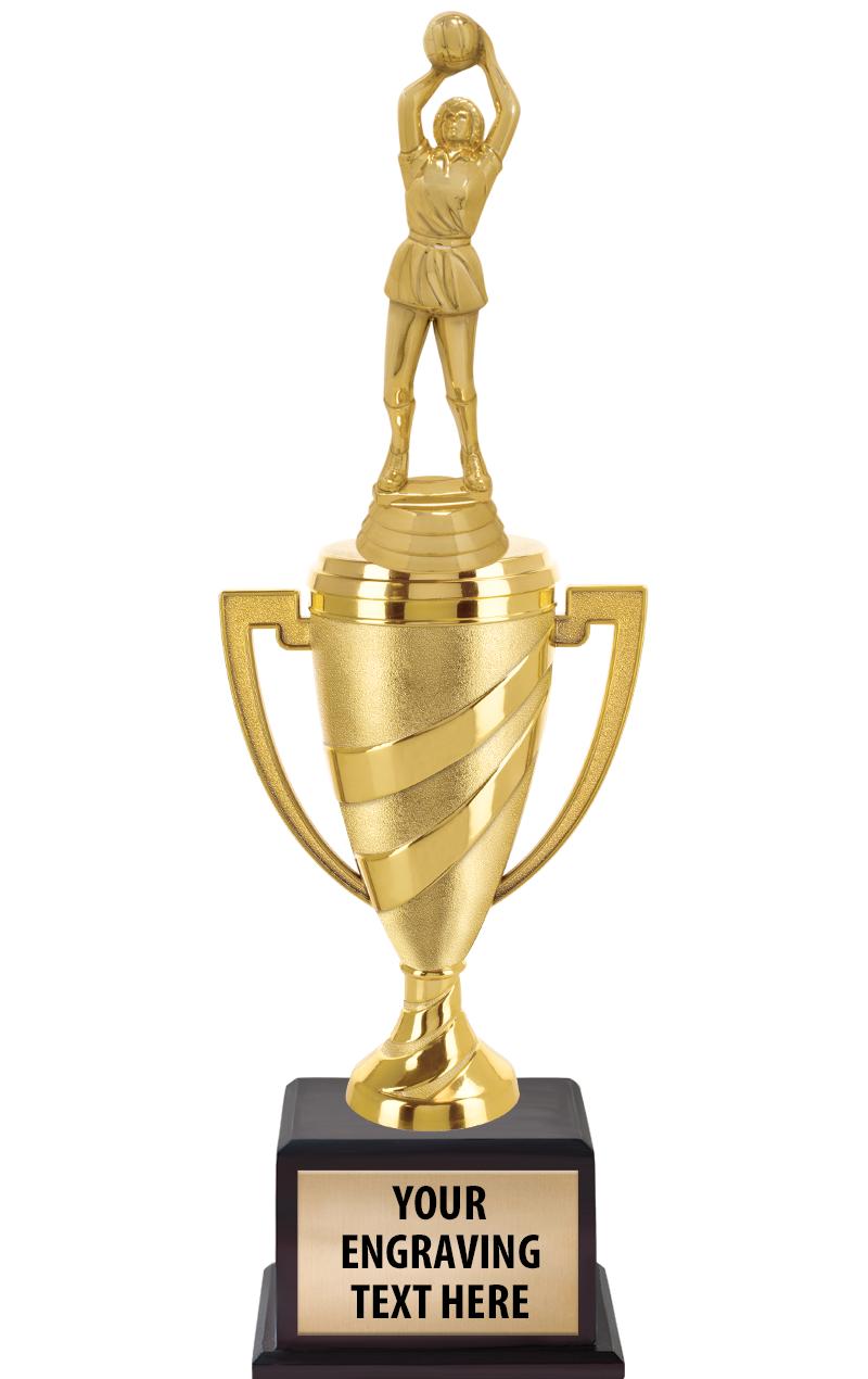 13"SWIRL CUP WOOD BS W FIG TRP