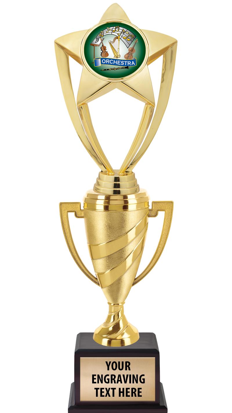 13"SWIRL CUP WOOD BS W FIG TRP