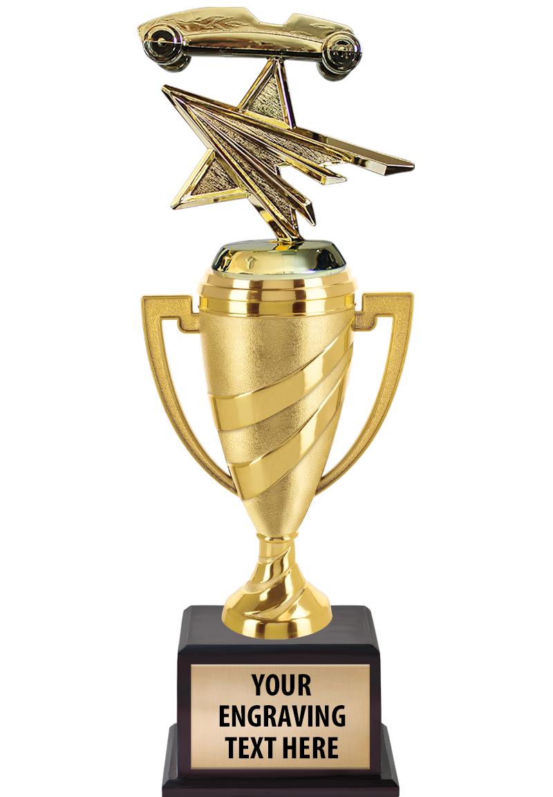 13"SWIRL CUP WOOD BS W FIG TRP