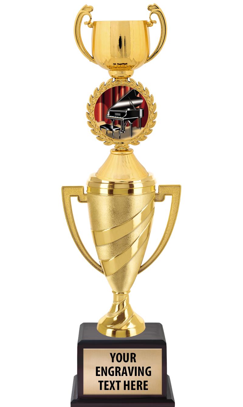 13"SWIRL CUP WOOD BS W FIG TRP