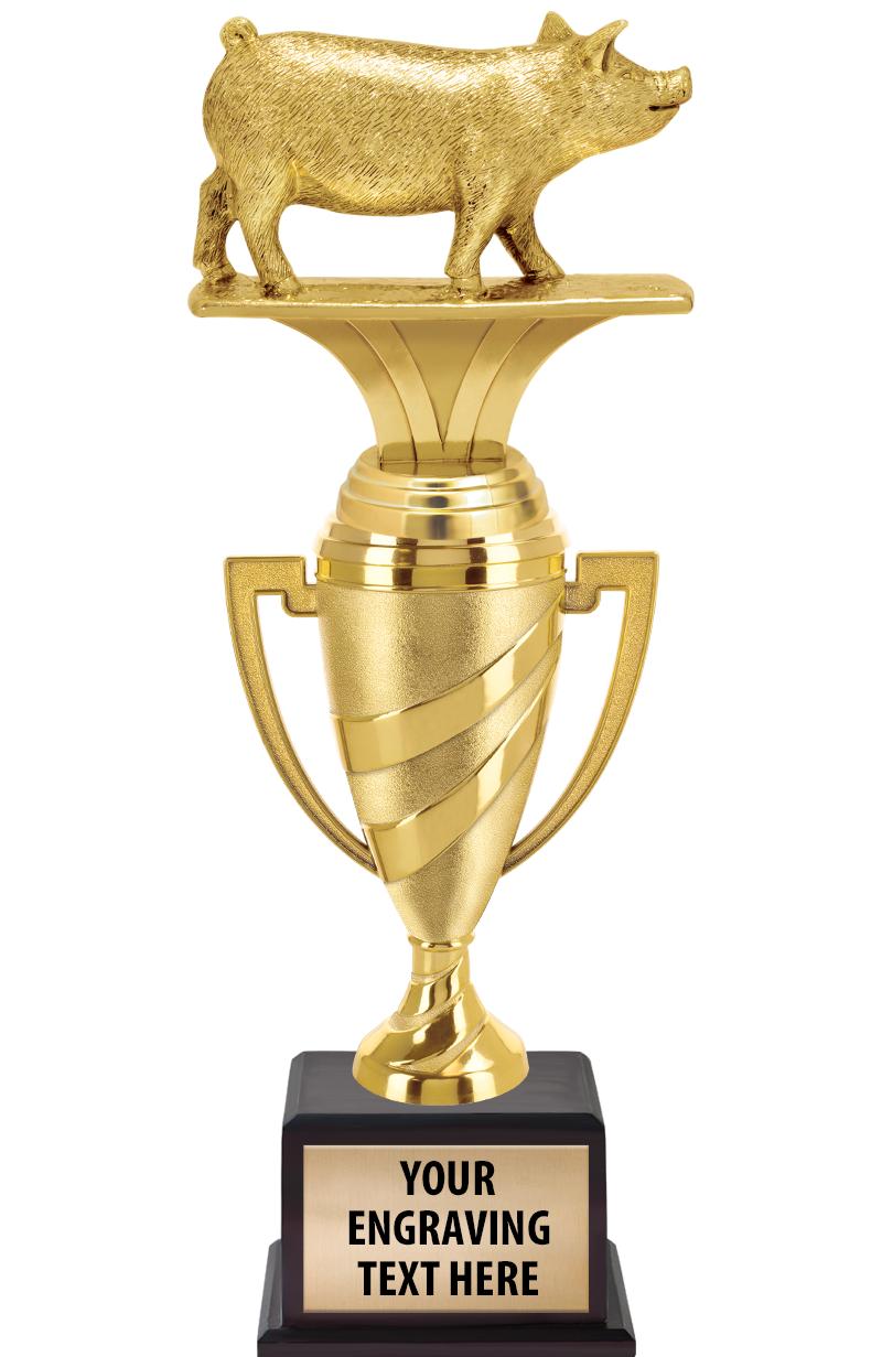 13"SWIRL CUP WOOD BS W FIG TRP