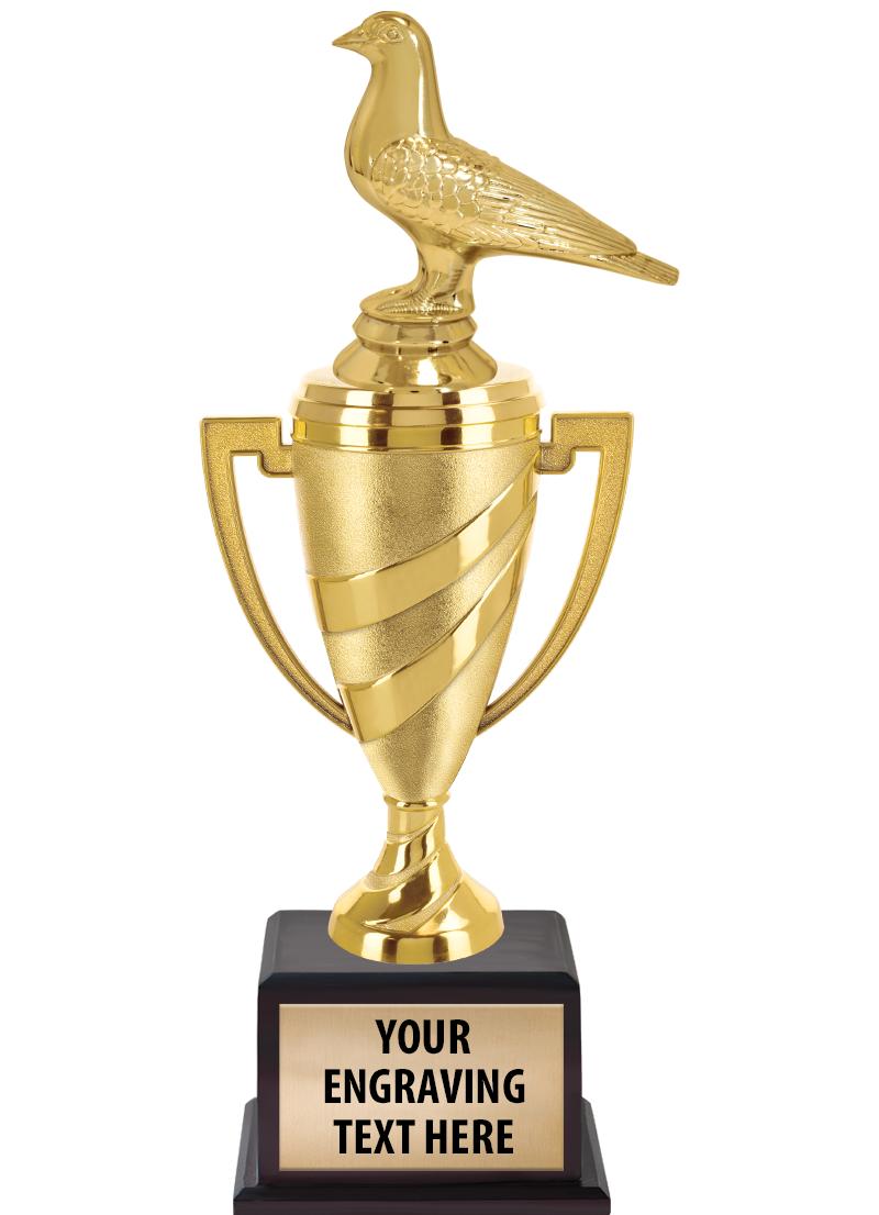 13"SWIRL CUP WOOD BS W FIG TRP