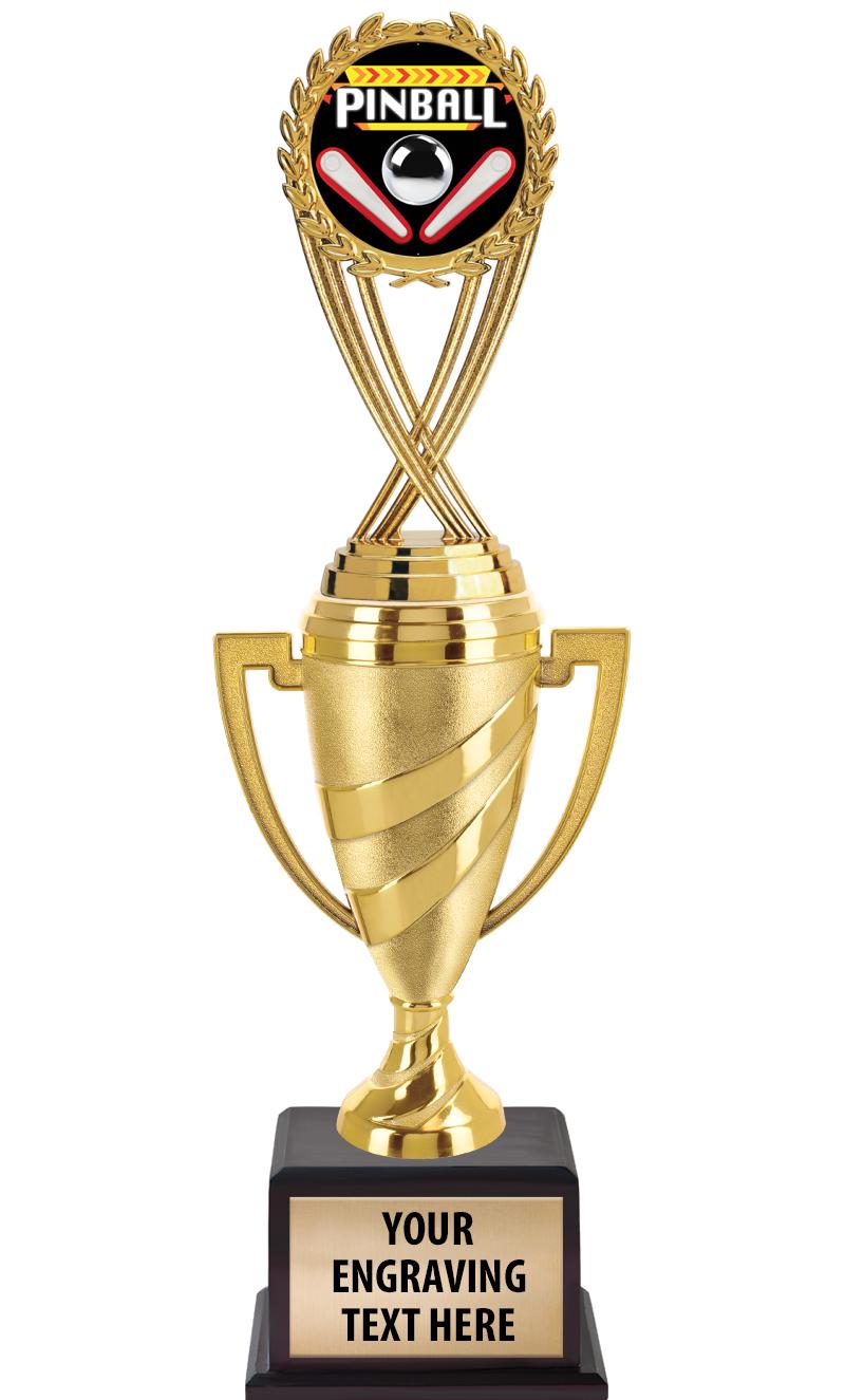 13"SWIRL CUP WOOD BS W FIG TRP