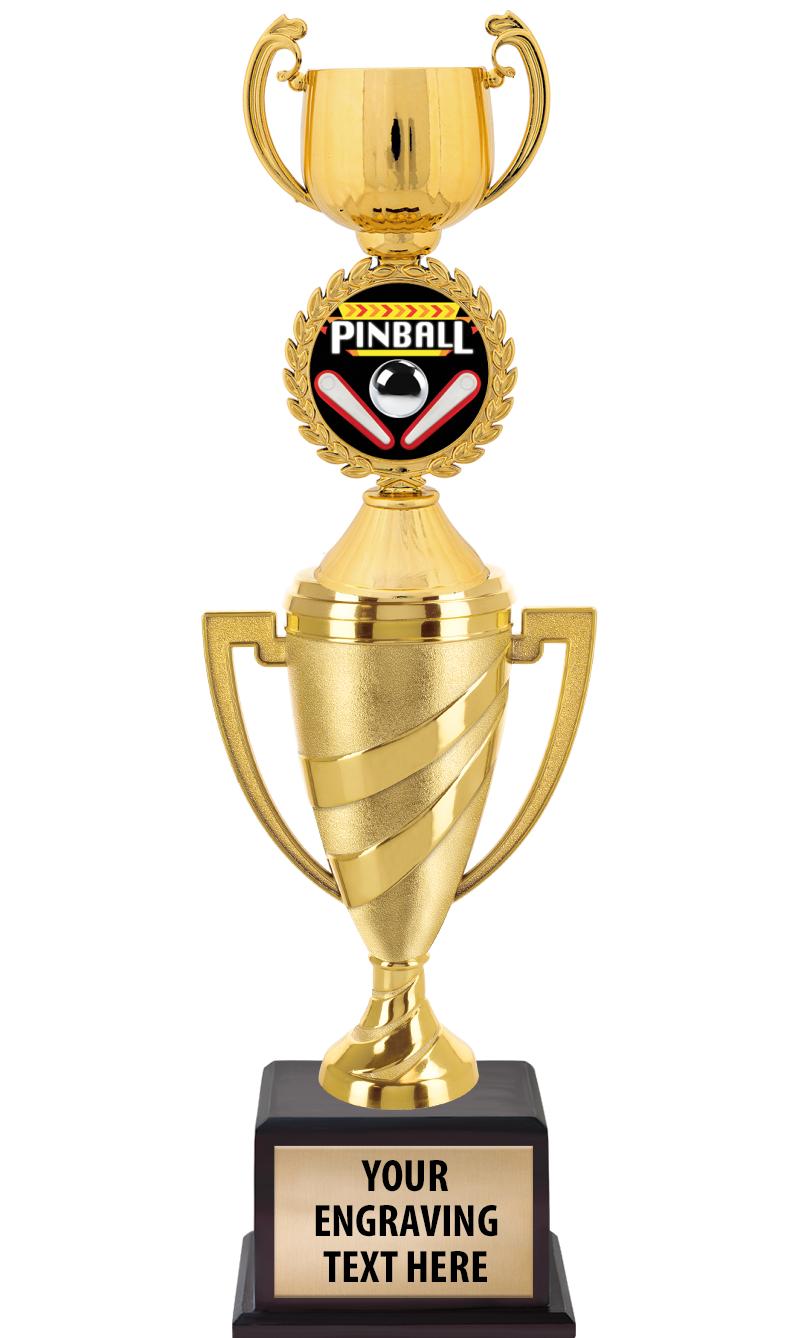 13"SWIRL CUP WOOD BS W FIG TRP